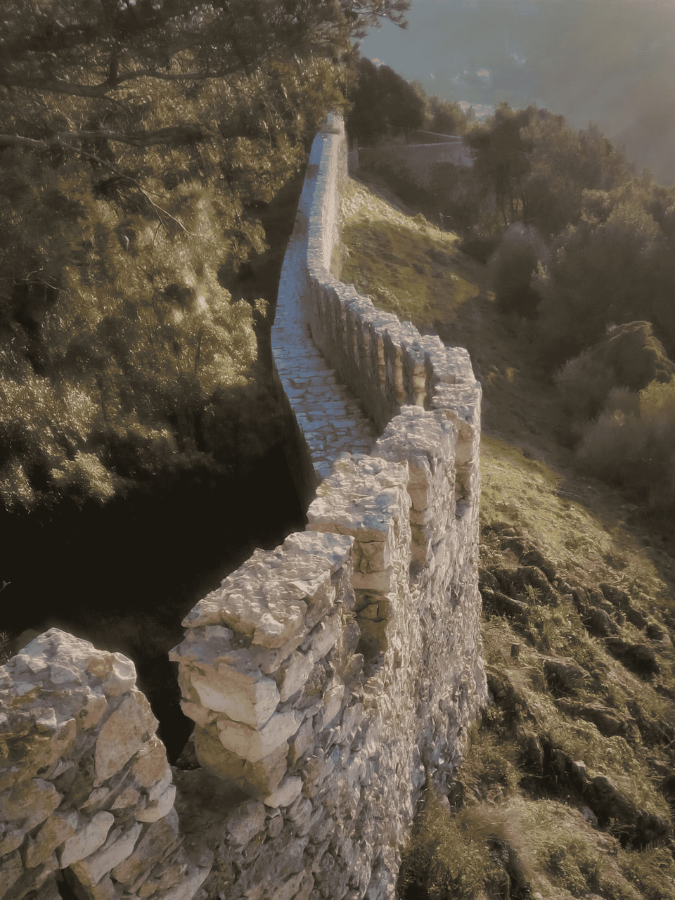 Ancient Castle Wall in Sesimbra, Portugal