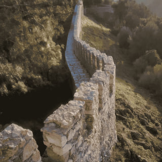 Ancient Castle Wall in Sesimbra, Portugal