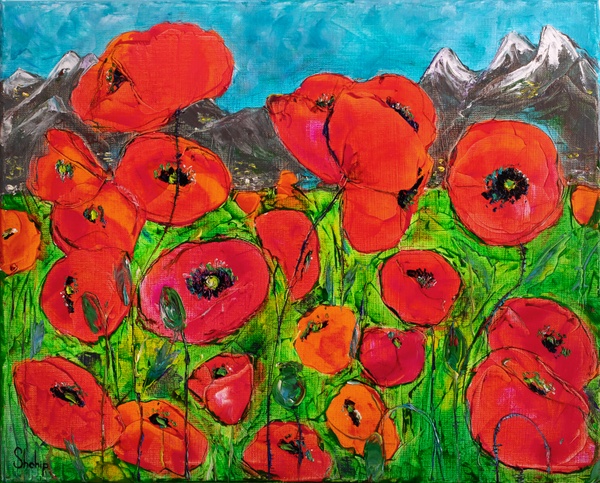 Poppies at the Foot of the Pyrenees
