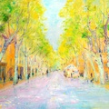 Barcelona. La Rambla After The Rain