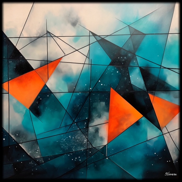 Abstract Painting RJ0170 Geometric Modern Contemporary Abstraction