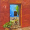 A Peek Inside a Mediterranean Courtyard