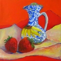 Sunflower Jug and Strawberries