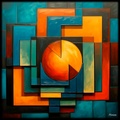 Pintura abstracta RJ0176 — Abstracción geométrica moderna y contemporánea
