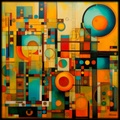 Pintura abstracta RJ0149 — Abstracción geométrica moderna y contemporánea