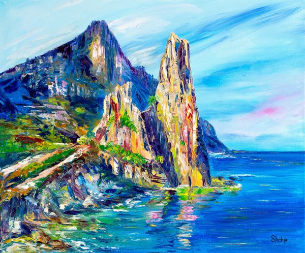 Rocks by the Sea. Italy