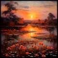 French Landscape Painting RJ0213 in the Impressionist style of Claude Monet