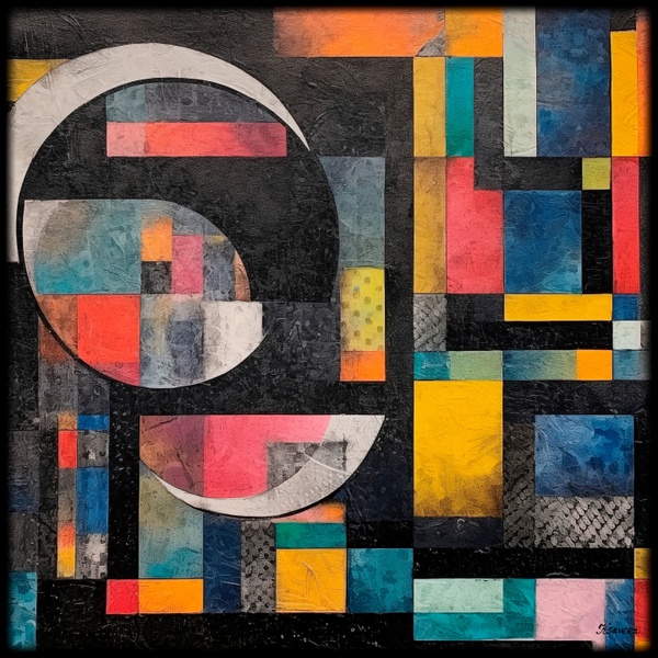 Peinture abstraite RJ0147 — Abstraction géométrique moderne et contemporaine