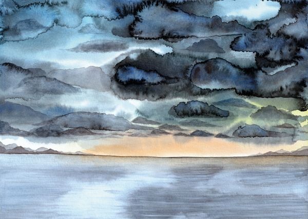 Passing Storm over the Sea