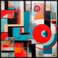 Pintura abstracta RJ0136 — Abstracción geométrica moderna y contemporánea
