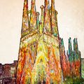 Barcelona. Sagrada Familia - White Noon