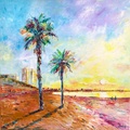 Palm Trees. Barceloneta Beach