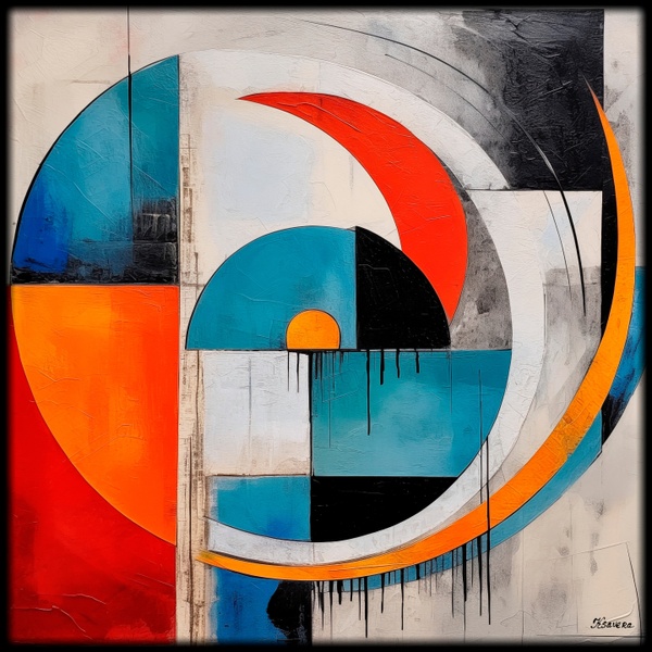 Abstract Painting RJ0153 Geometric Modern Contemporary Abstraction