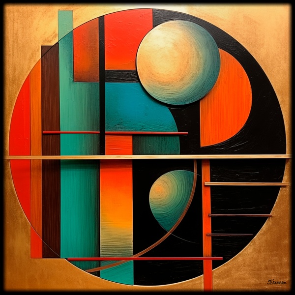 Abstract Painting RJ0169 Geometric Modern Contemporary Abstraction