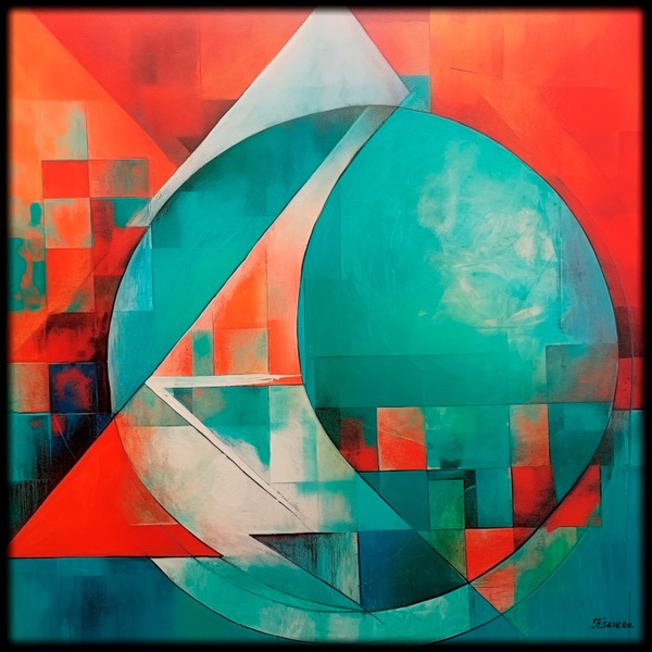 Peinture abstraite RJ0141 — Abstraction géométrique moderne et contemporaine