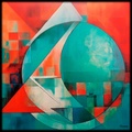 Pintura abstracta RJ0141 — Abstracción geométrica moderna y contemporánea