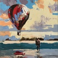 Landscape with an Air Balloon