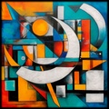 Pintura abstracta RJ0139 — Abstracción geométrica moderna y contemporánea