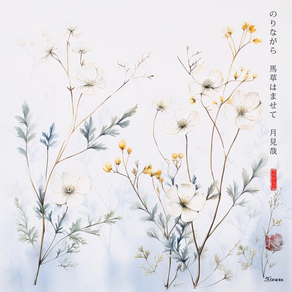 Japanese Flowers RJ0090 Foggy Landscape Watercolour