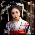 Maiko japonesa RJ0129 — Retrato fotográfico de una joven geisha, geiko