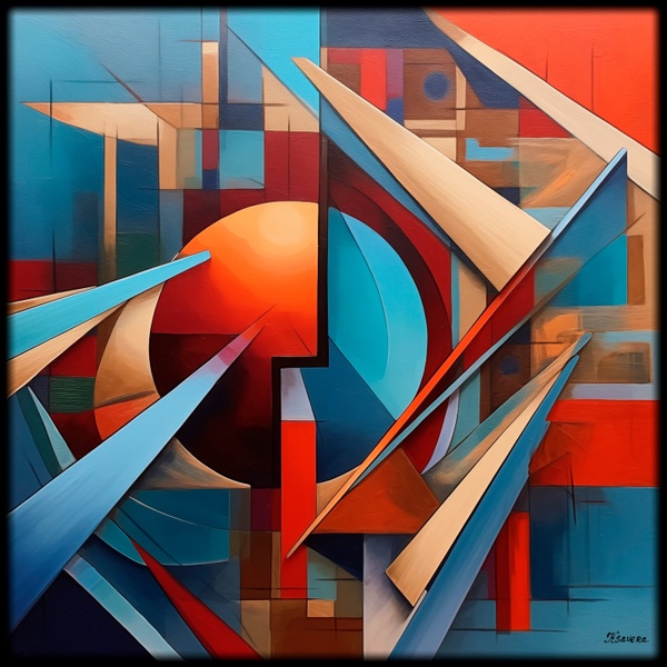 Peinture abstraite Rj0142 — Abstraction géométrique moderne et contemporaine