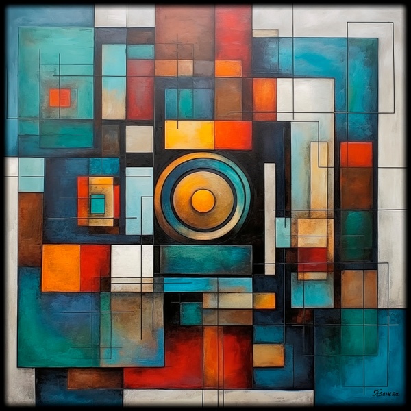 Abstract Painting RJ0156 Geometric Modern Contemporary Abstraction