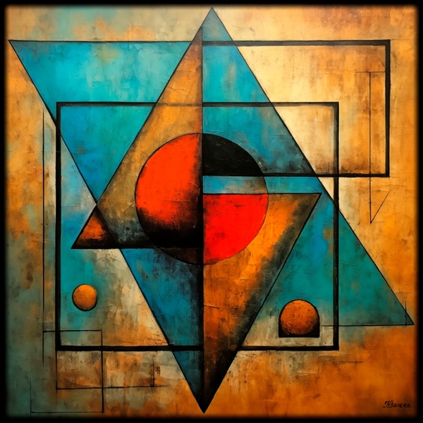 Abstract Painting RJ0179 Geometric Modern Contemporary Abstraction