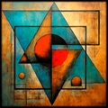 Pintura abstracta RJ0179 — Abstracción geométrica moderna y contemporánea