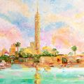 El Cairo. Ciudad junto al Nilo. Egipto