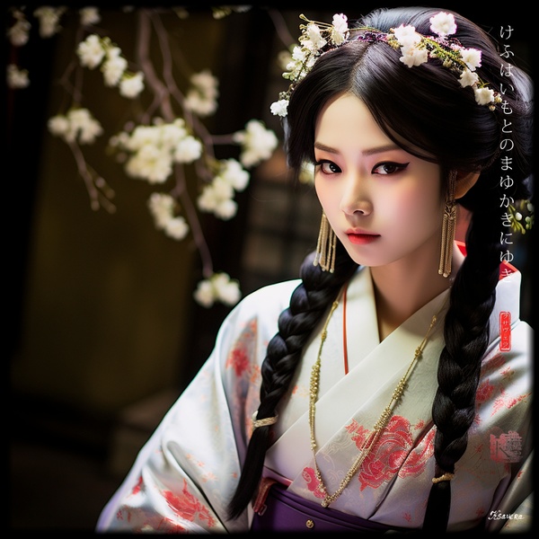 Maiko japonesa RJ0107 — Retrato fotográfico de una joven geisha, geiko
