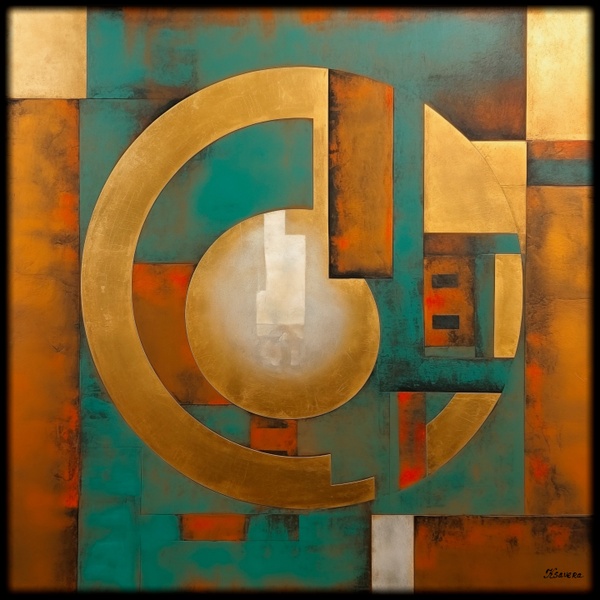 Pintura abstracta RJ0160 — Abstracción geométrica moderna y contemporánea