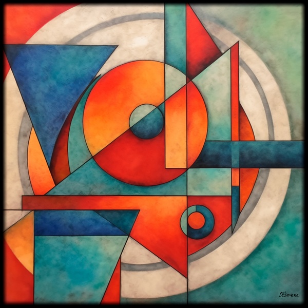 Abstract Painting RJ0167 Geometric Modern Contemporary Abstraction