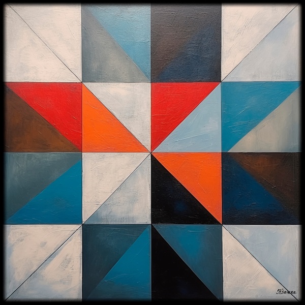 Abstract Painting RJ0165 Geometric Modern Contemporary Abstraction