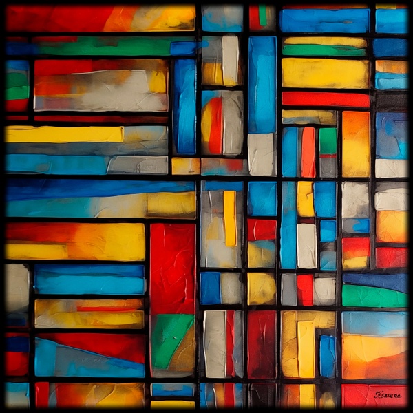 Abstract Painting RJ0143 Geometric Modern Contemporary Abstraction
