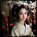Maiko japonesa RJ0131 — Retrato fotográfico de una joven geisha, geiko