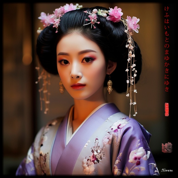 Portrait photographique de Maiko japonaise RJ0121 — jeune fille geisha (geiko)