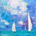 Sailboats on the Mediterranean