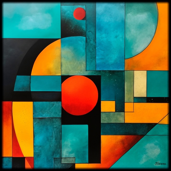 Pintura abstracta RJ0168 — Abstracción geométrica moderna y contemporánea