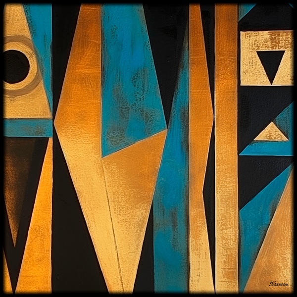 Pintura abstracta RJ0157 — Abstracción geométrica moderna y contemporánea