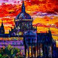 Madrid. Cattedrale dell’Almudena al tramonto
