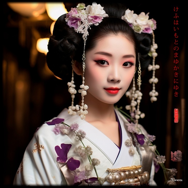 Maiko japonesa RJ0119 — Retrato fotográfico de una joven geisha, geiko