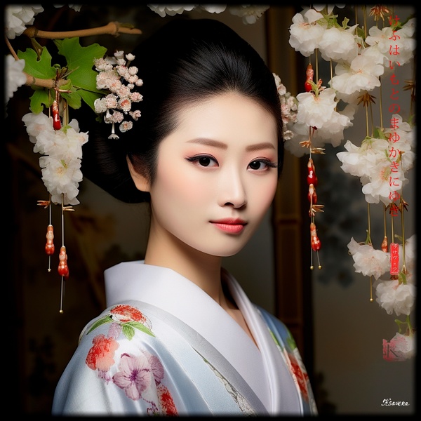 Maiko japonesa RJ0130 — Retrato fotográfico de una joven geisha, geiko