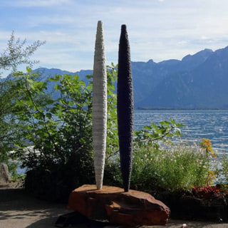 Monumental Sculpture in Marble and Slate – Garden Statue
