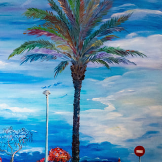 Palm Tree on the Promenade in Empuriabrava